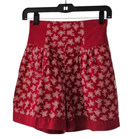 Avenue By Mereille Bitton Floral Polka Dot Vintage Shorts | EUC | 4P | Red White - Picture 3 of 16